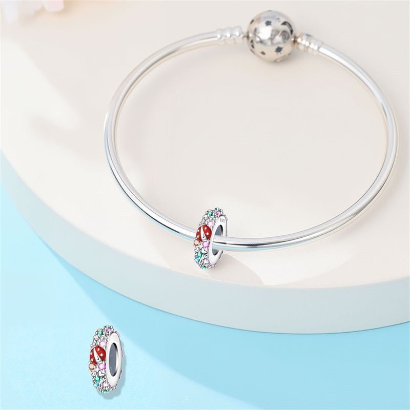 Pangama Jewelry Lucky Ladybug & Rainbow Garden Spacer Charm