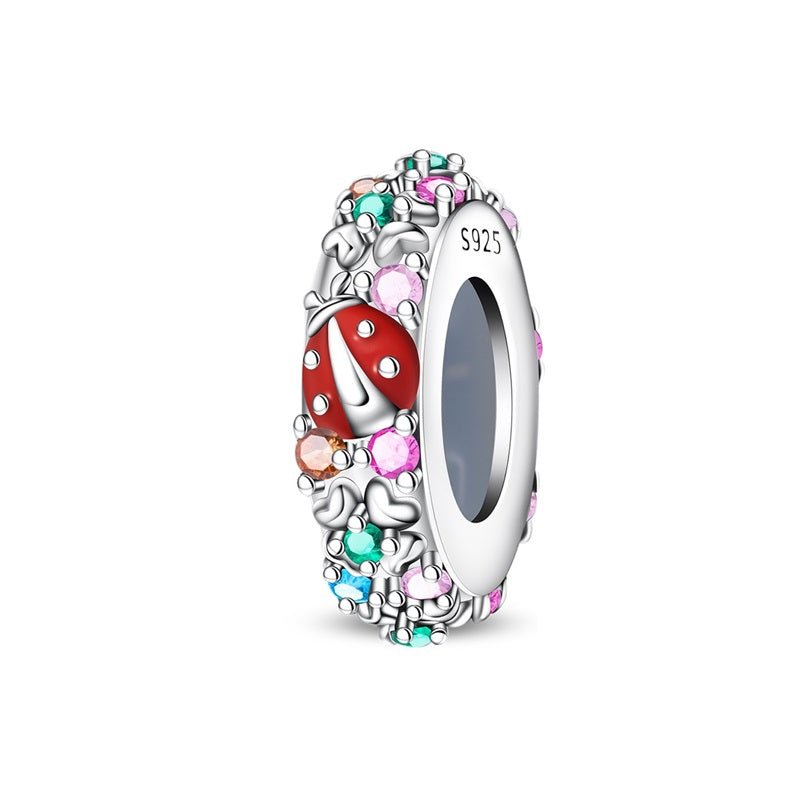 Pangama Jewelry Lucky Ladybug & Rainbow Garden Spacer Charm