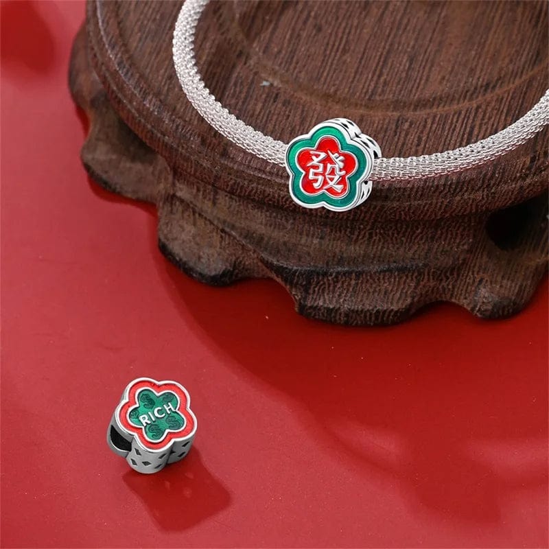 Pangama Jewelry Lucky Mahjong Flower Charm