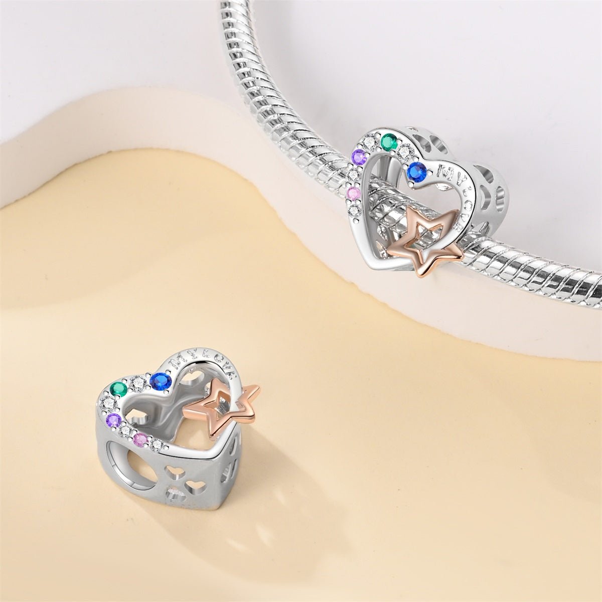 Pangama Jewelry Lucky Star & Heart Charm