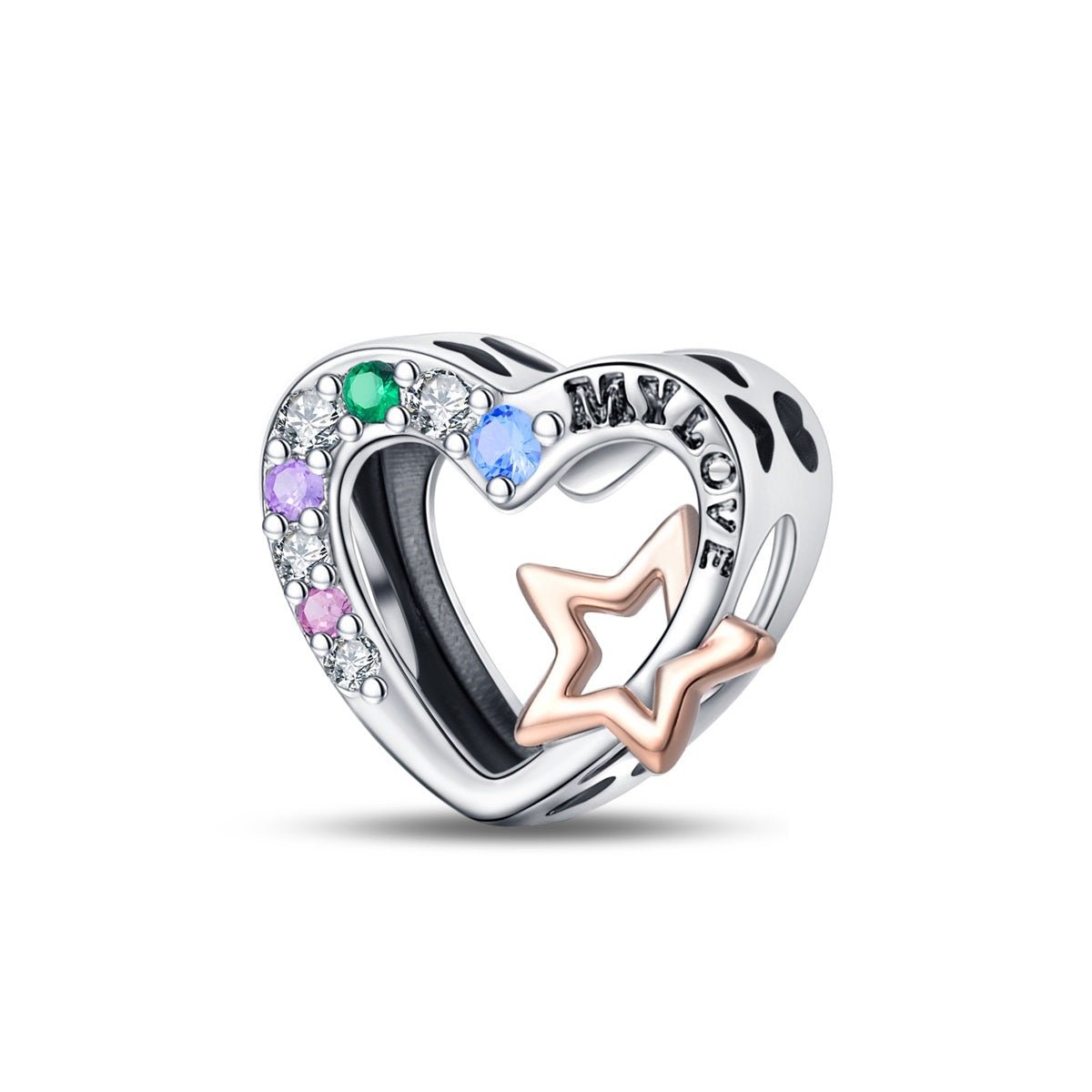 Pangama Jewelry Lucky Star & Heart Charm
