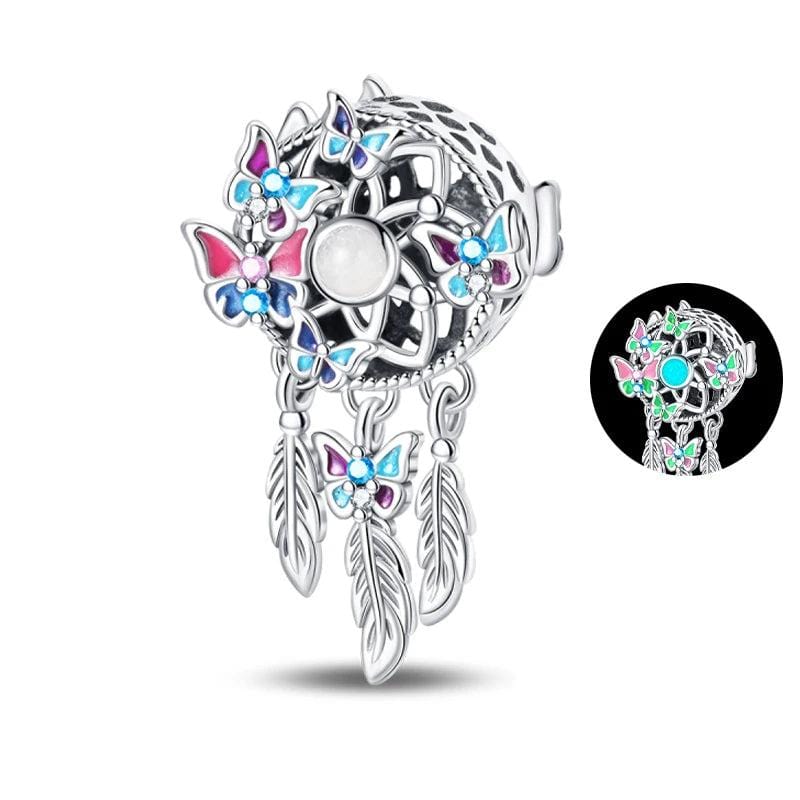 Pangama Jewelry Luminous Butterflies Dreamcatcher Dangle Charm