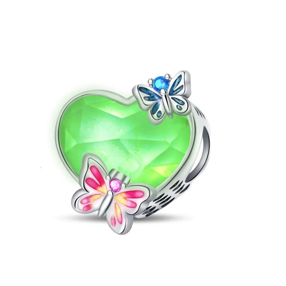 Pangama Jewelry Luminous Butterfly Heart Glow Charm