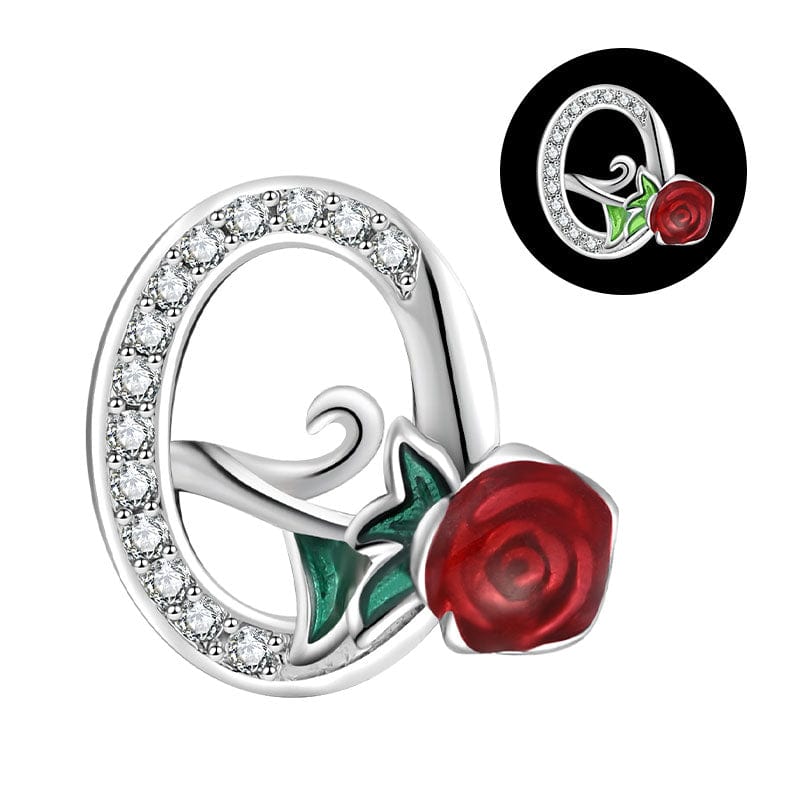 Pangama Jewelry Luminous Rose Letter A~Z Alphabet Charm