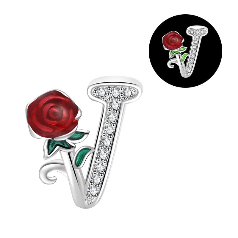 Pangama Jewelry Luminous Rose Letter A~Z Alphabet Charm