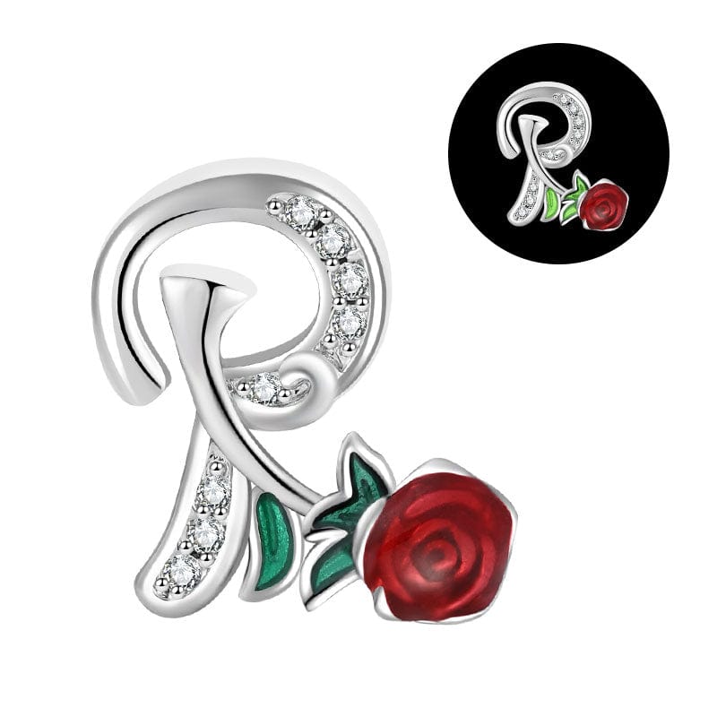 Pangama Jewelry Luminous Rose Letter A~Z Alphabet Charm