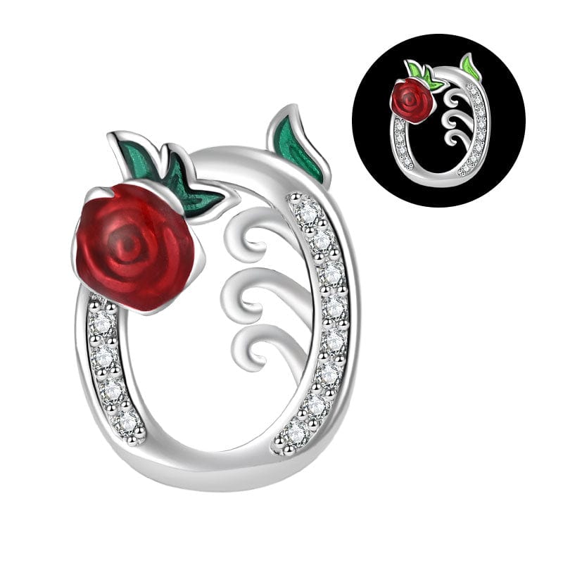 Pangama Jewelry Luminous Rose Letter A~Z Alphabet Charm