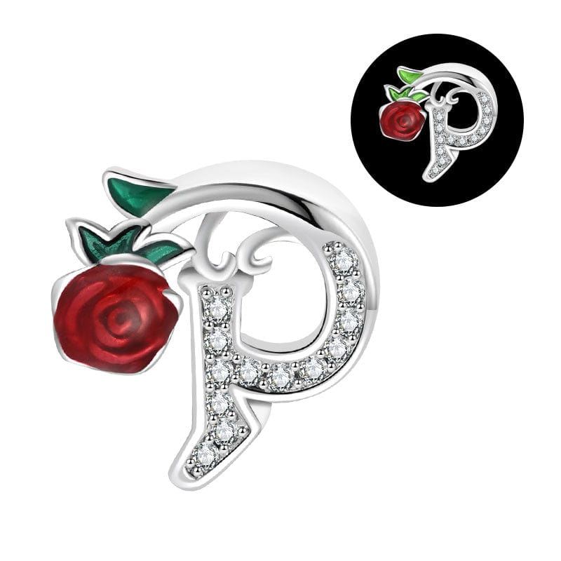 Pangama Jewelry Luminous Rose Letter A~Z Alphabet Charm