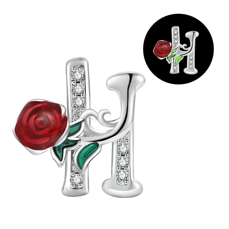 Pangama Jewelry Luminous Rose Letter A~Z Alphabet Charm