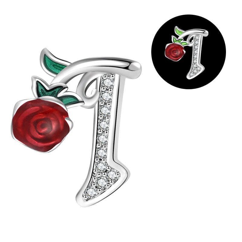 Pangama Jewelry Luminous Rose Letter A~Z Alphabet Charm