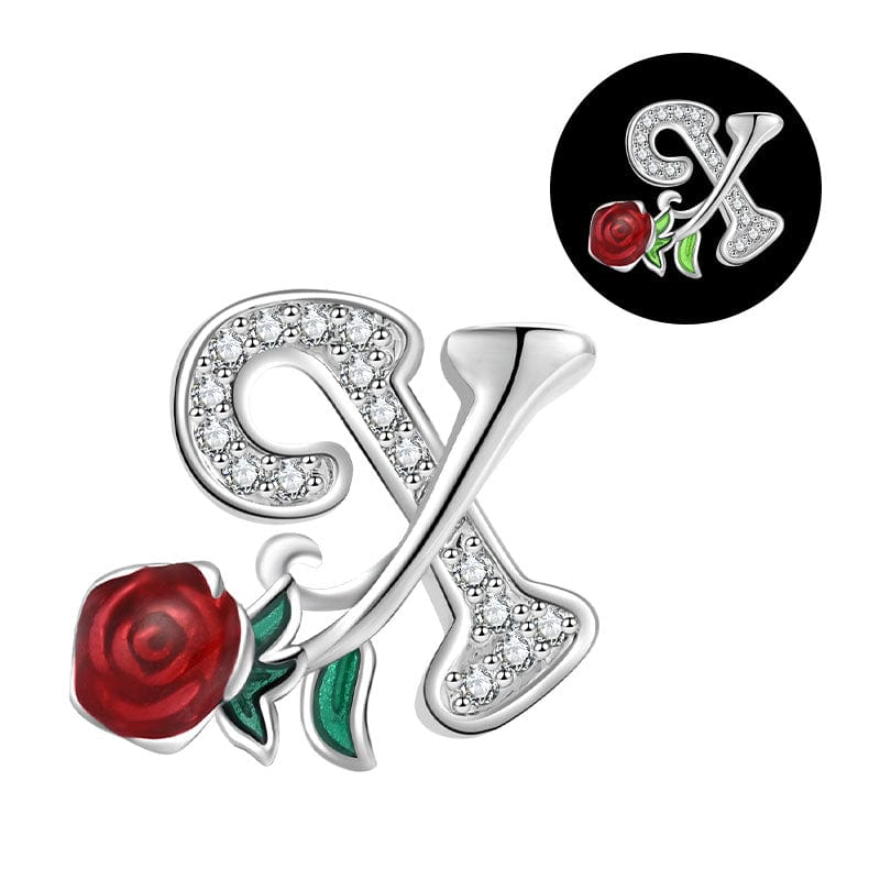 Pangama Jewelry Luminous Rose Letter A~Z Alphabet Charm