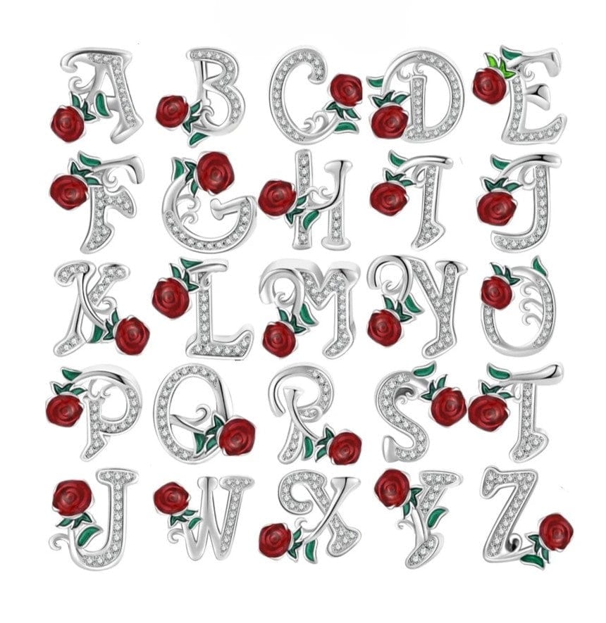 Pangama Jewelry Luminous Rose Letter A~Z Alphabet Charm