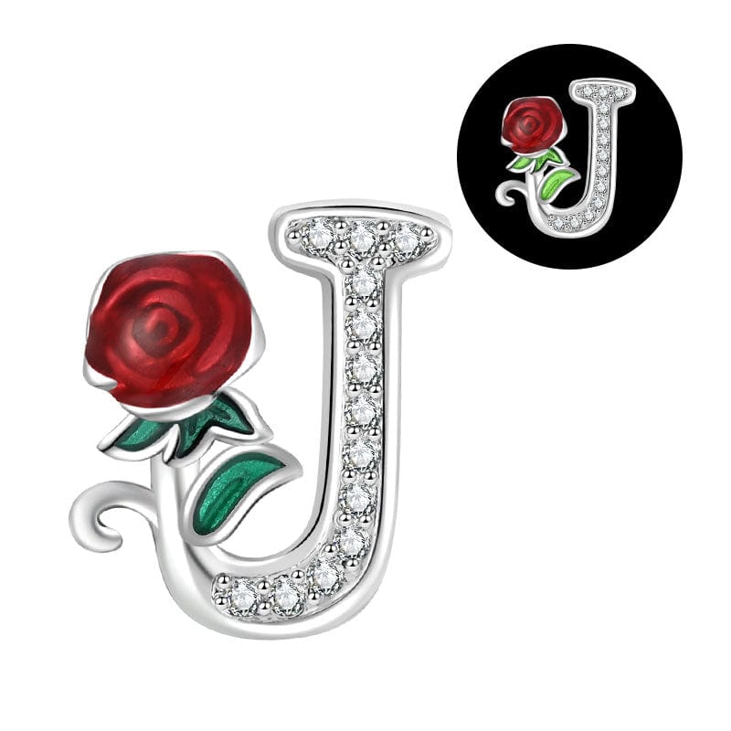 Pangama Jewelry Luminous Rose Letter A~Z Alphabet Charm