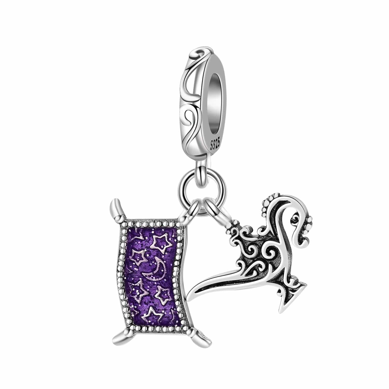 Pangama Jewelry Magical Carpet & Genie Lamp Double Dangle Charm