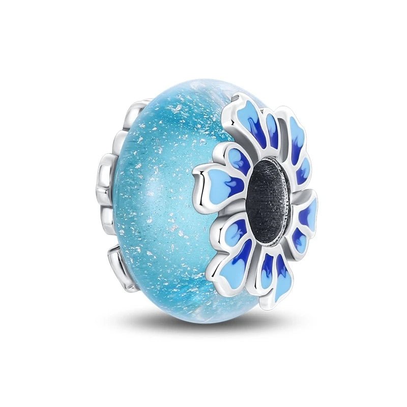 Pangama Jewelry Matte Blue Murano Glass Charm