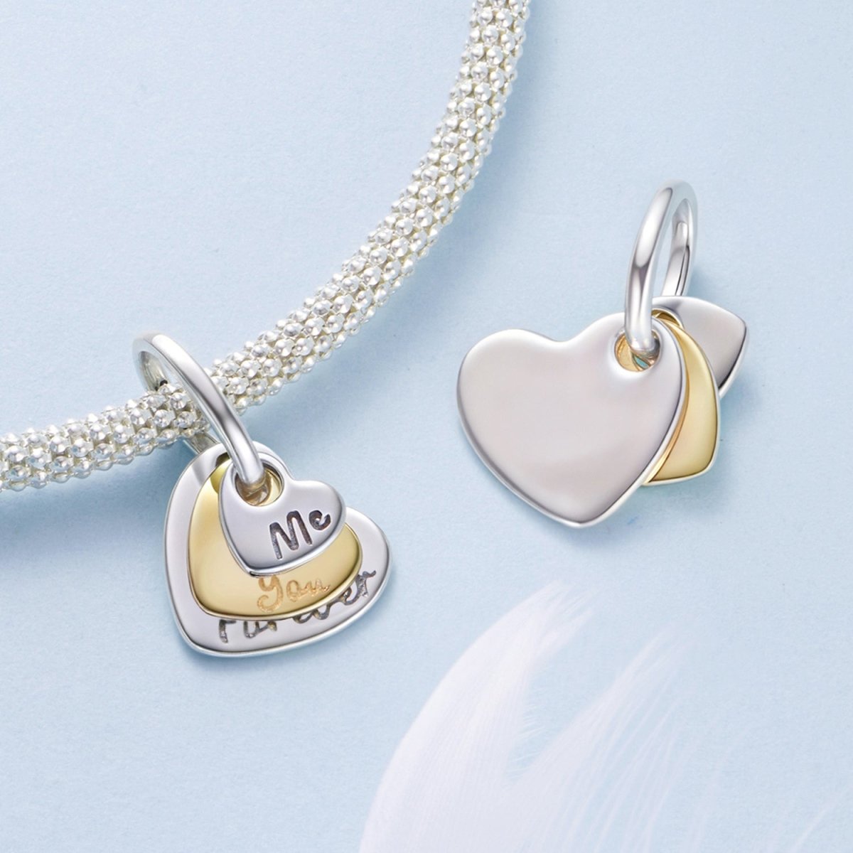 Pangama Jewelry Me & You Forever Heart Dangle Charm