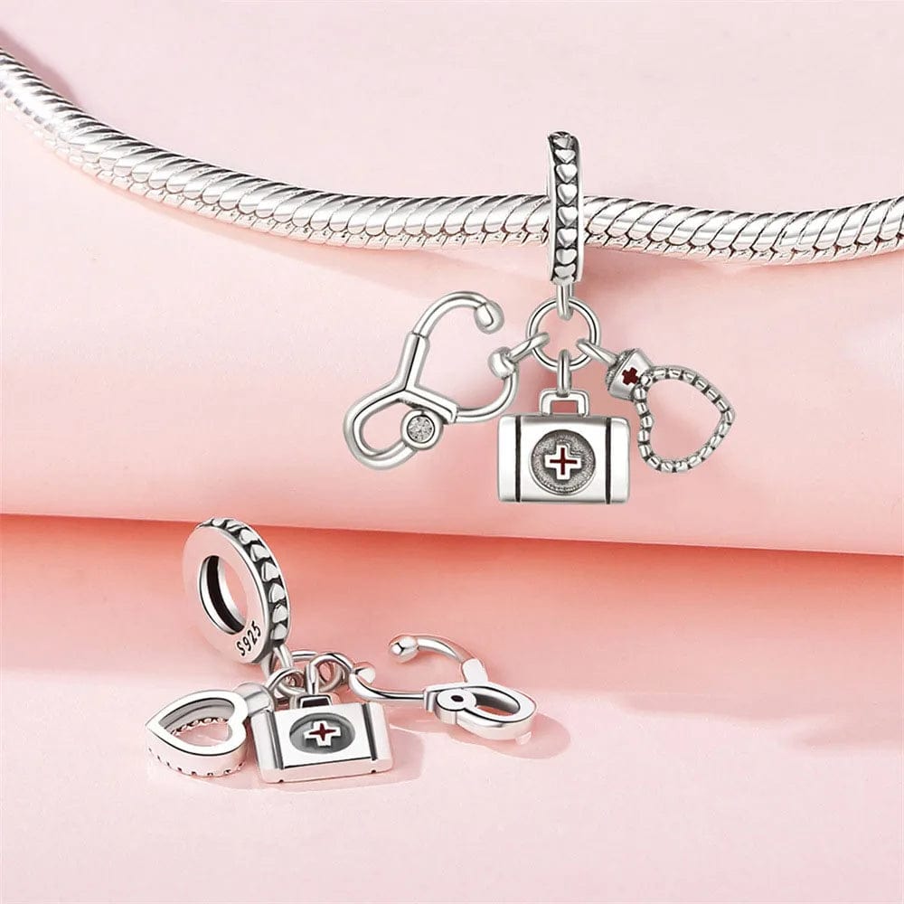 Pangama Jewelry Medical Stethoscope & First Aid Essentials Dangle Charm