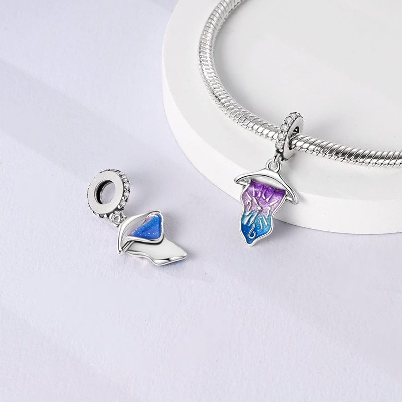 Pangama Jewelry Melting Time Gradient Clock Dangle Charm