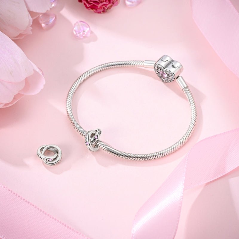 Pangama Jewelry Mom & Daughter Forever Love Interlocking Rings Charm