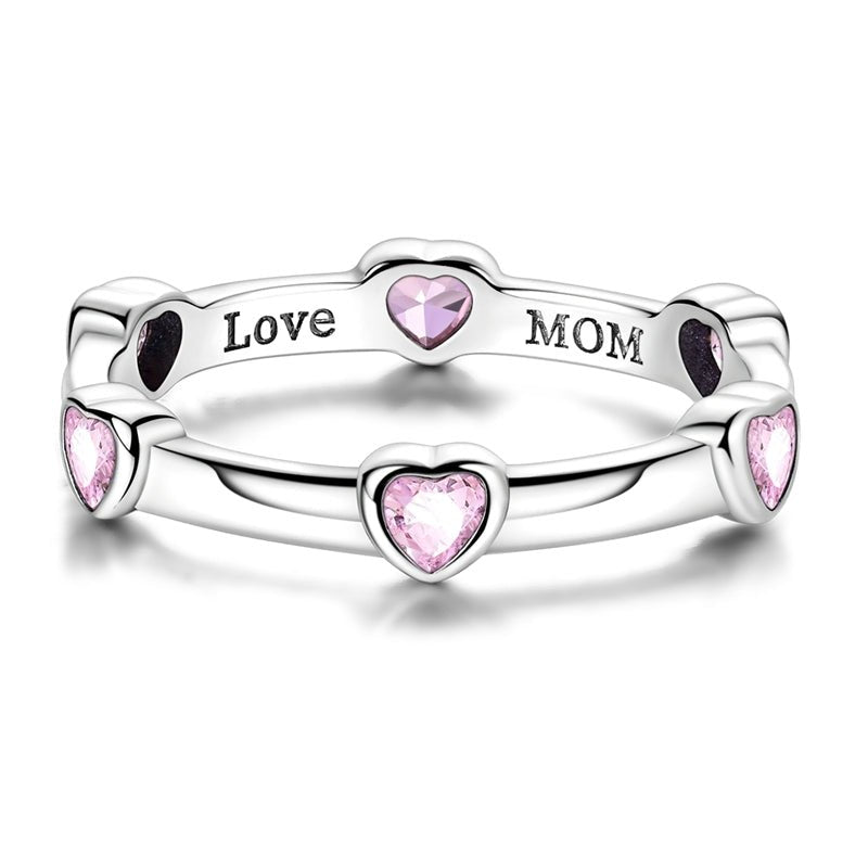 Pangama Jewelry Mom’s Love Heart Gemstone Band Ring