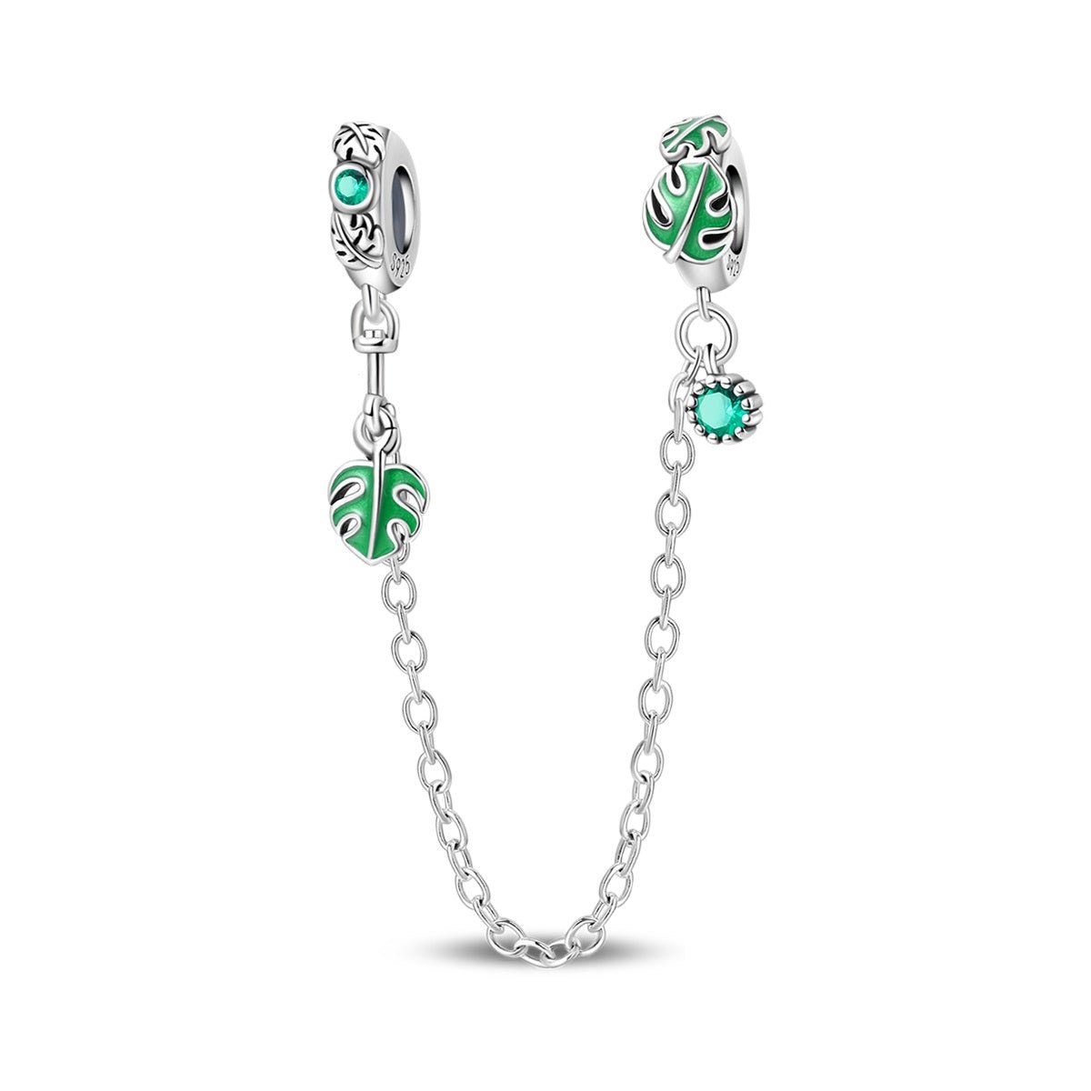 Pangama Jewelry Monstera Leaf Safety Chain Charm