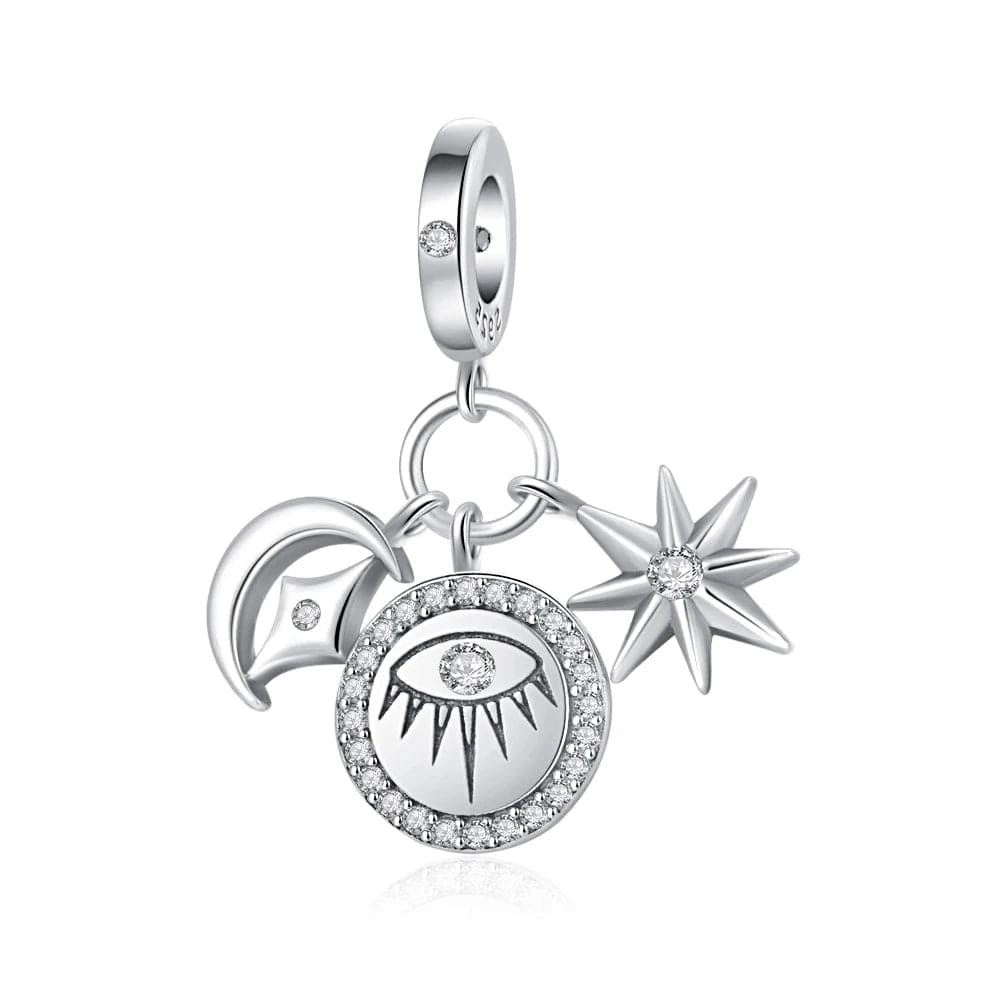 Pangama Jewelry Moon Eye and Star Dangle Charm