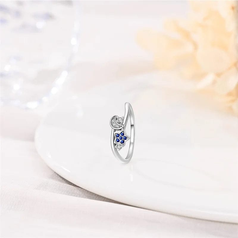 Pangama Jewelry Moon & Star Crystal Ring