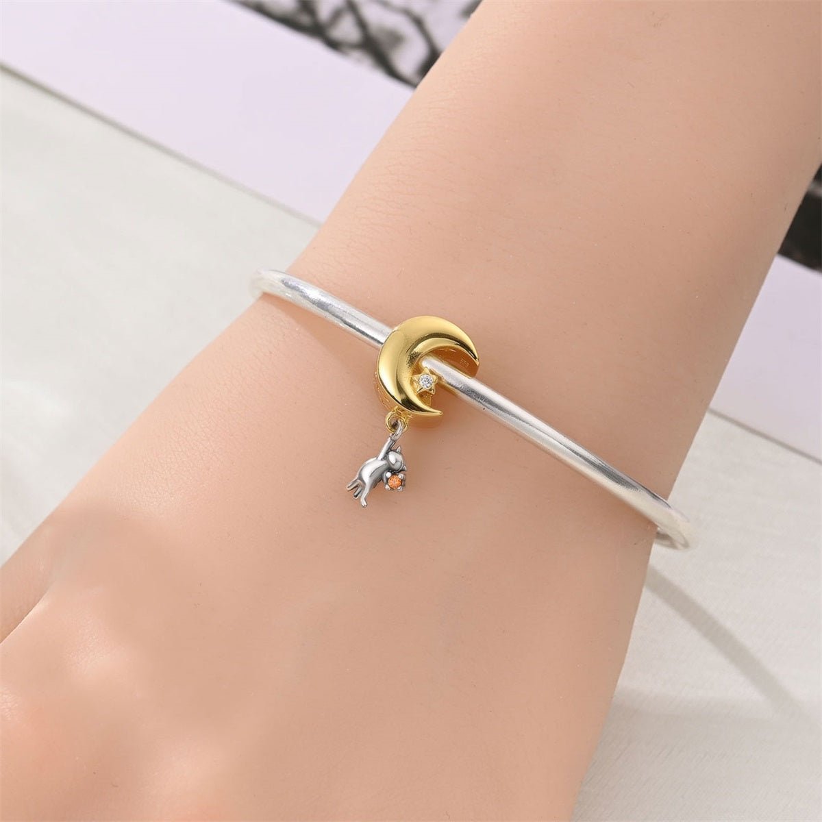 Pangama Jewelry Moonlight Cat Dangle Charm