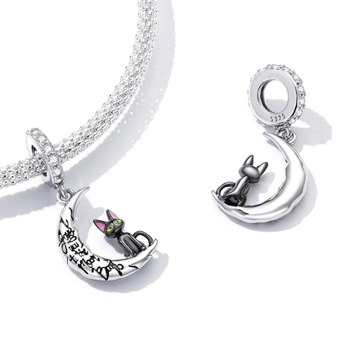 Pangama Jewelry Moonlit Cat Dangle Charm