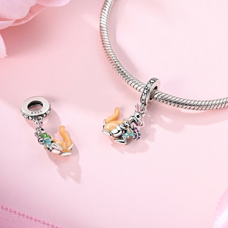 Pangama Jewelry Mother & Baby Kangaroo Dangle Charm