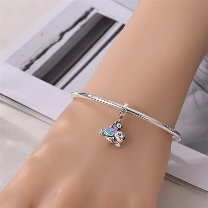 Pangama Jewelry Mother & Baby Sea Turtle Dangle Charm