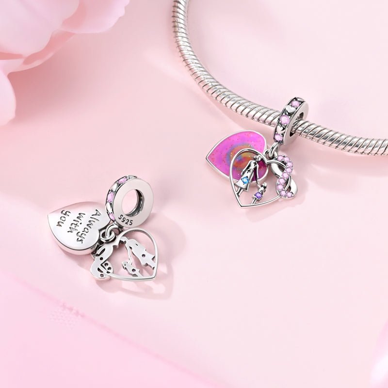 Pangama Jewelry Mother & Daughter Eternal Love Heart Charm