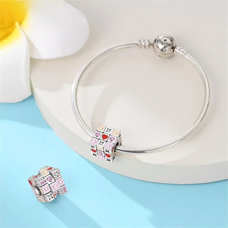 Pangama Jewelry Moveable Love Puzzle Cube Charm