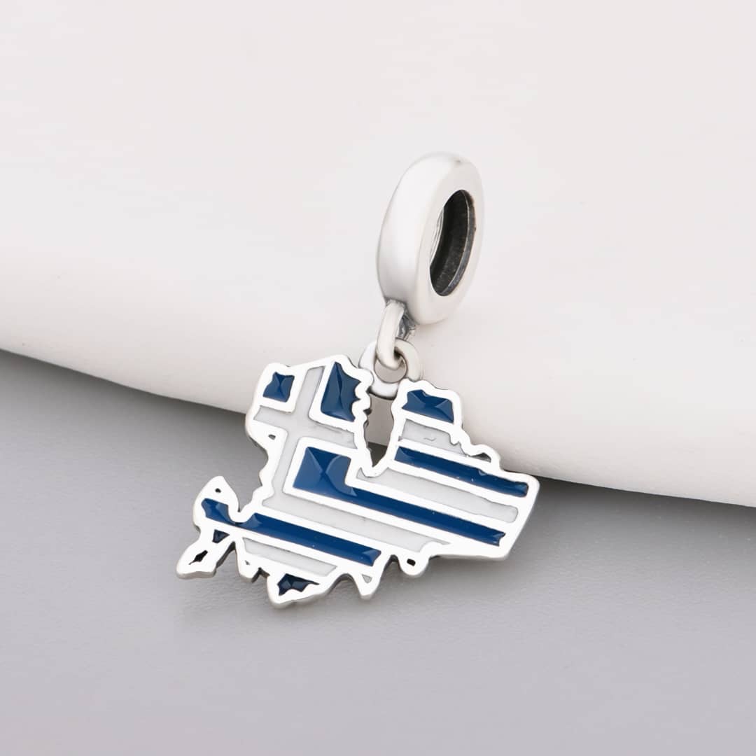 Pangama Jewelry Mykonos Island Flag Dangle Charm