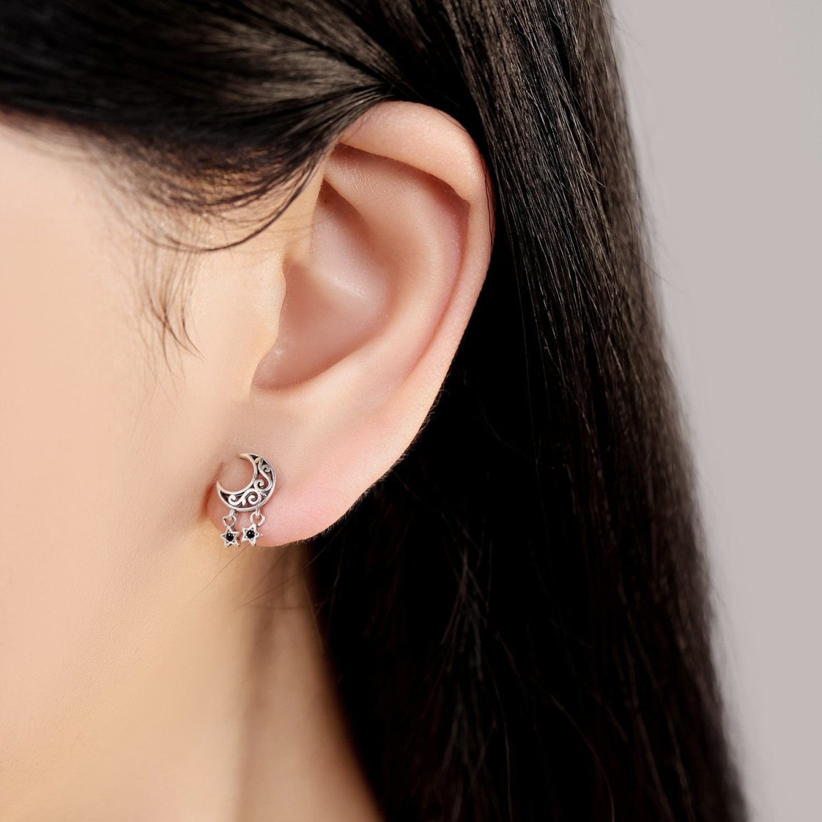 Pangama Jewelry Mystic Moon and Stars Drop Earrings