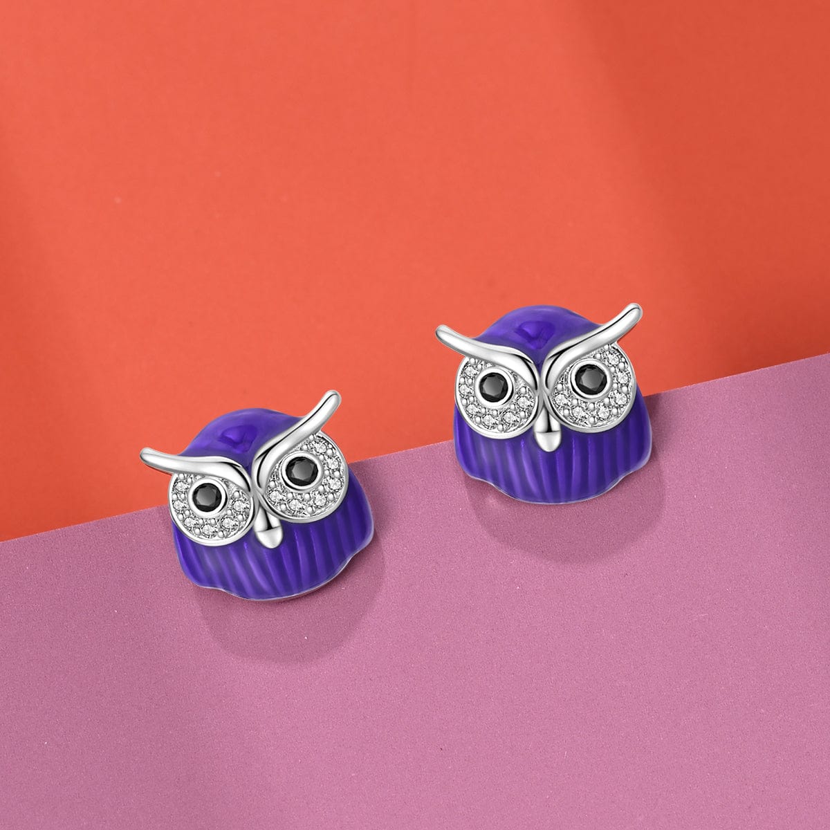 Pangama Jewelry Mystical Night Owl Crystal Stud Earrings