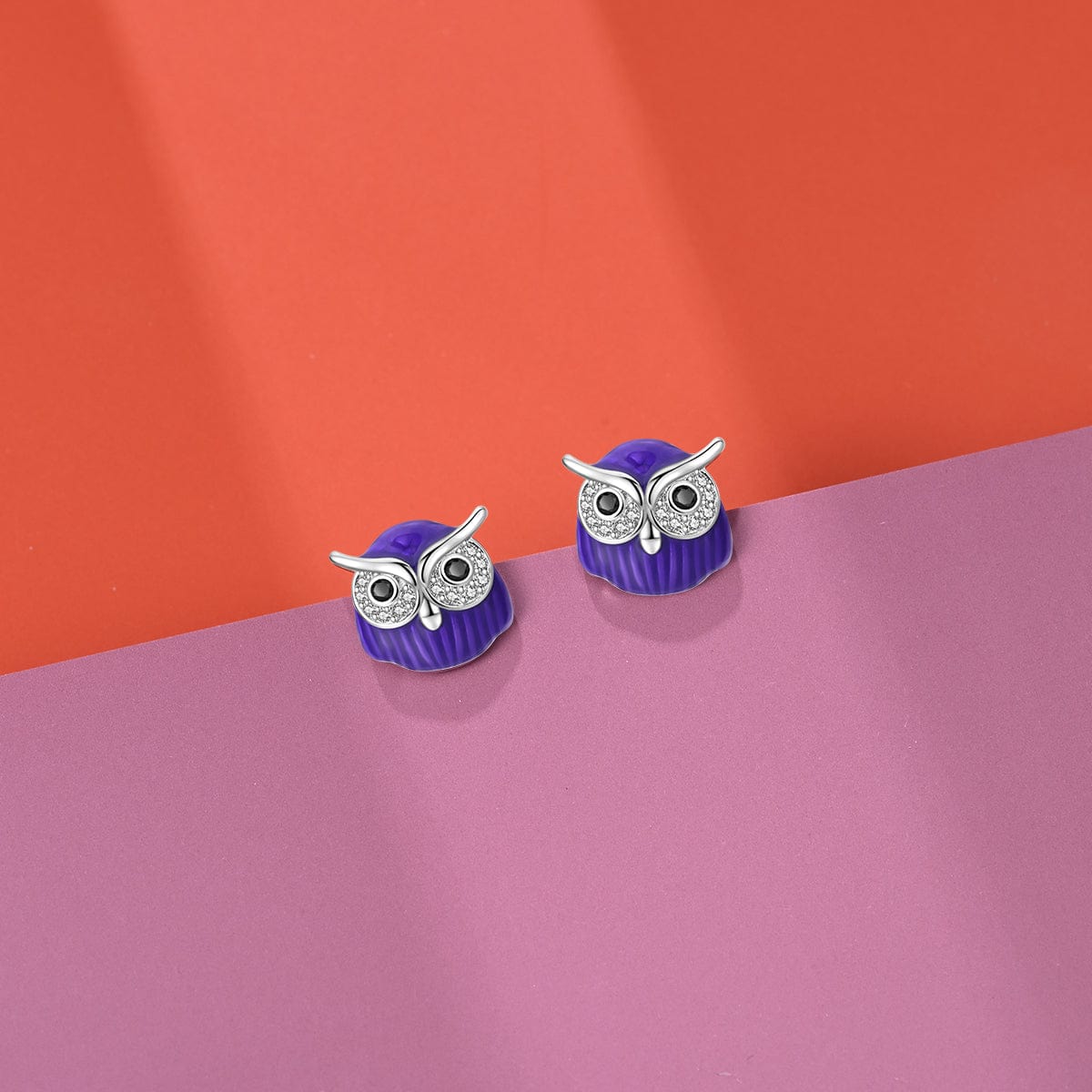 Pangama Jewelry Mystical Night Owl Crystal Stud Earrings
