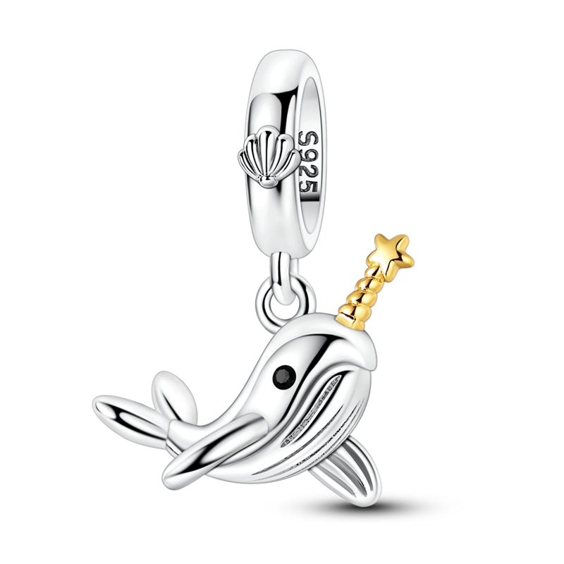 Pangama Jewelry Narwhal with Star Horn Dangle Charm