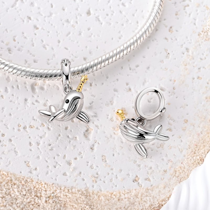 Pangama Jewelry Narwhal with Star Horn Dangle Charm
