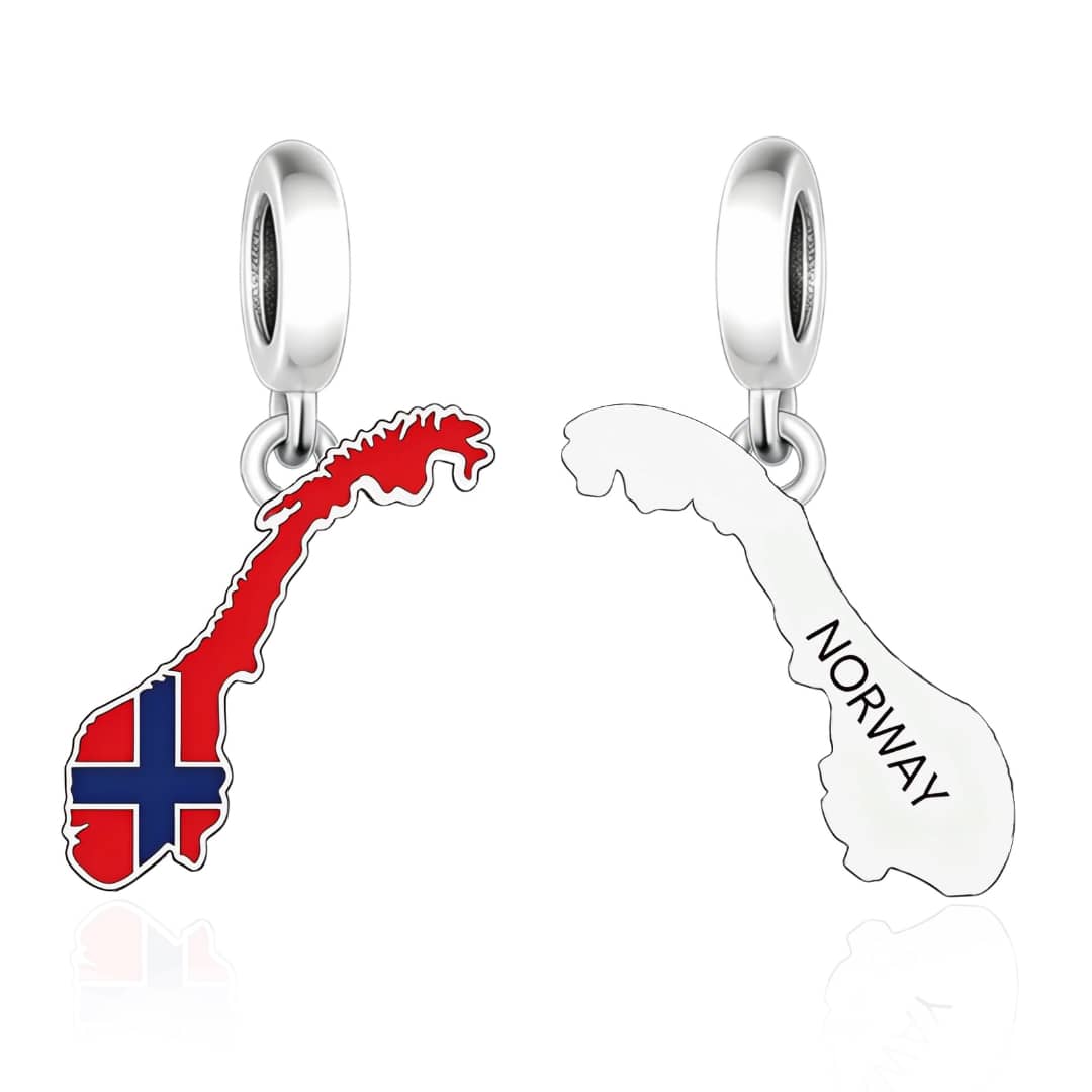 Pangama Jewelry Norway Map Flag Dangle Charm