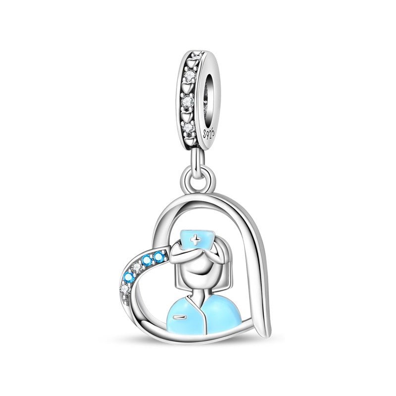 Pangama Jewelry Nurse in Heart Dangle Charm