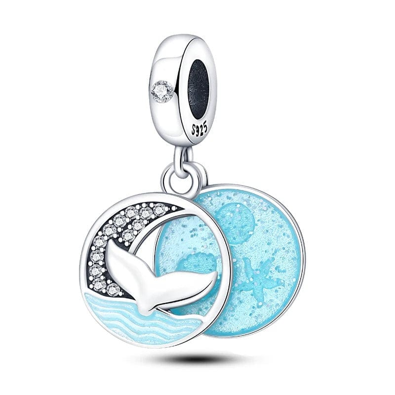 Pangama Jewelry Ocean Blue Whale Tail Dangle Charm