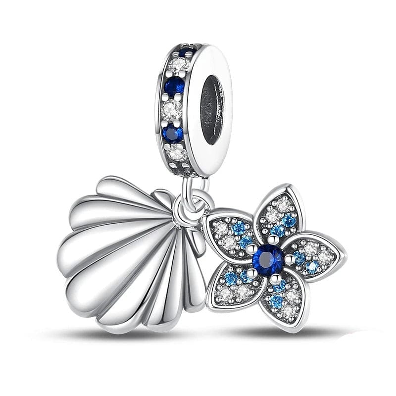 Pangama Jewelry Ocean Clam Shell Flower Dangle Charm