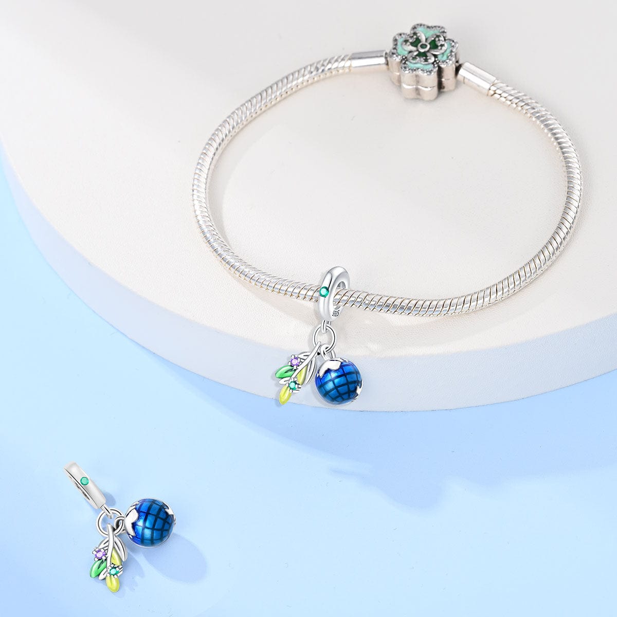 Pangama Jewelry Olive Leaf & Globa Double Dangle Charm