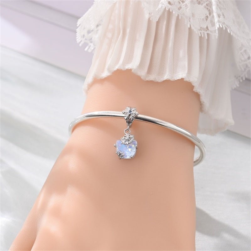 Pangama Jewelry Opal Snowflake Cat Dangle Charm