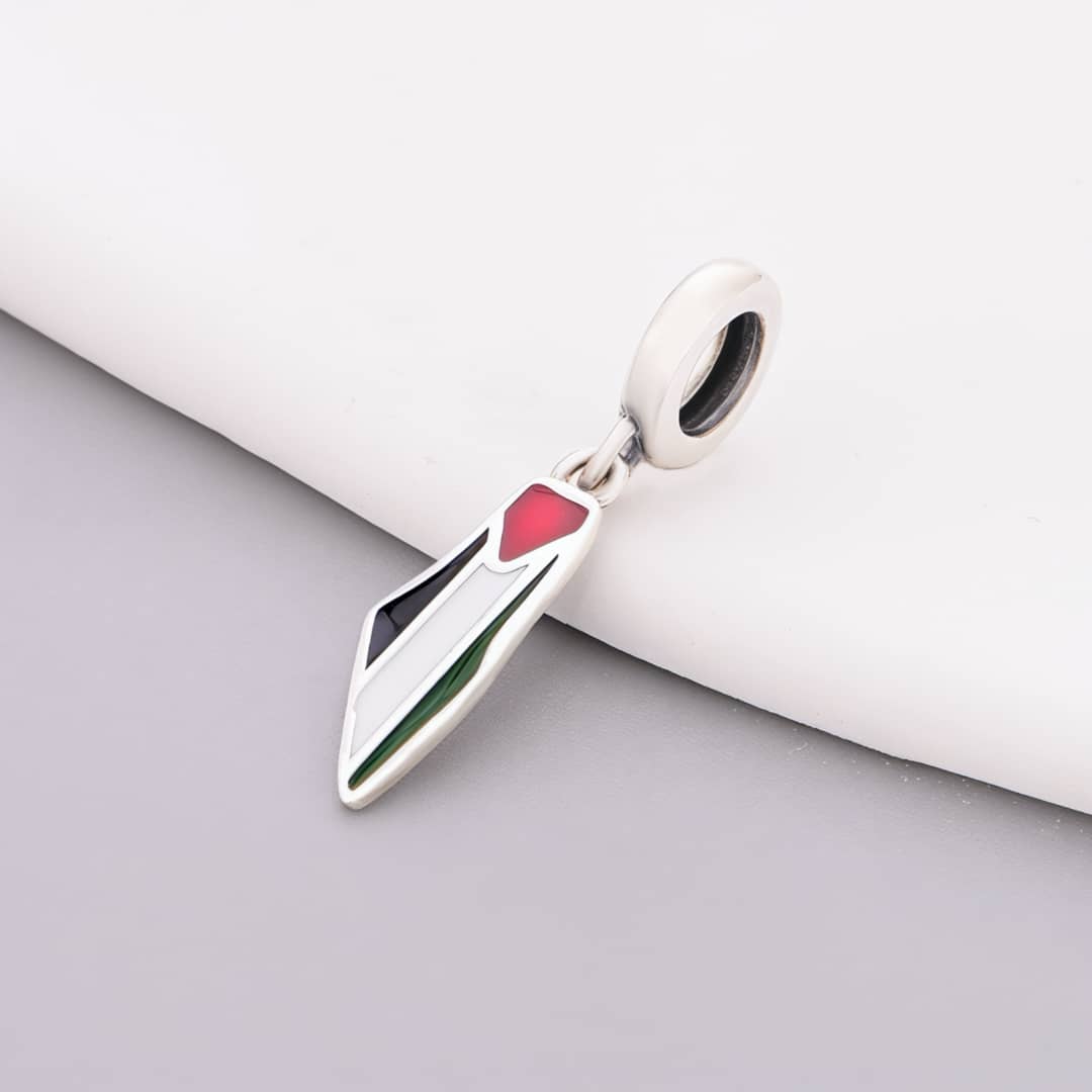 Pangama Jewelry Palestine Map Flag Dangle Charm