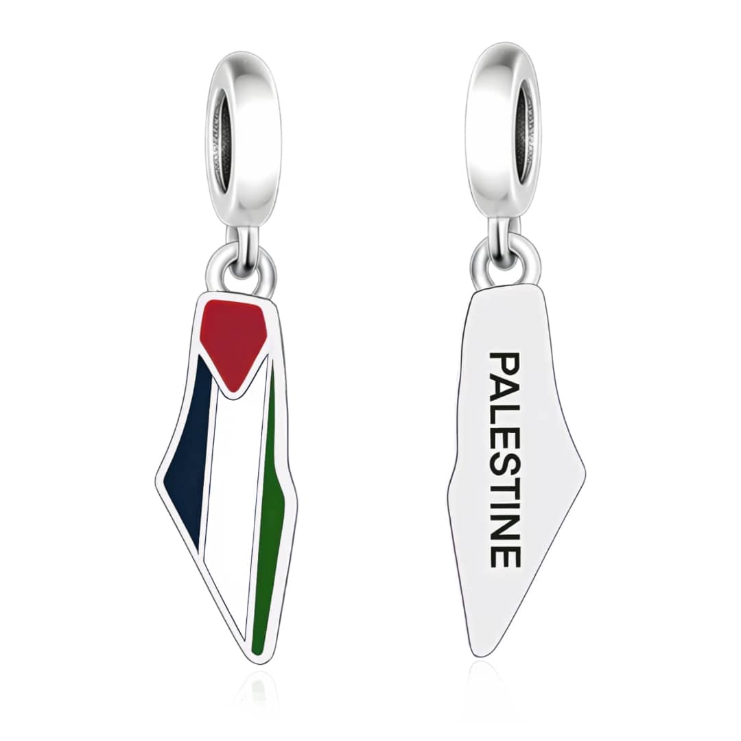 Pangama Jewelry Palestine Map Flag Dangle Charm