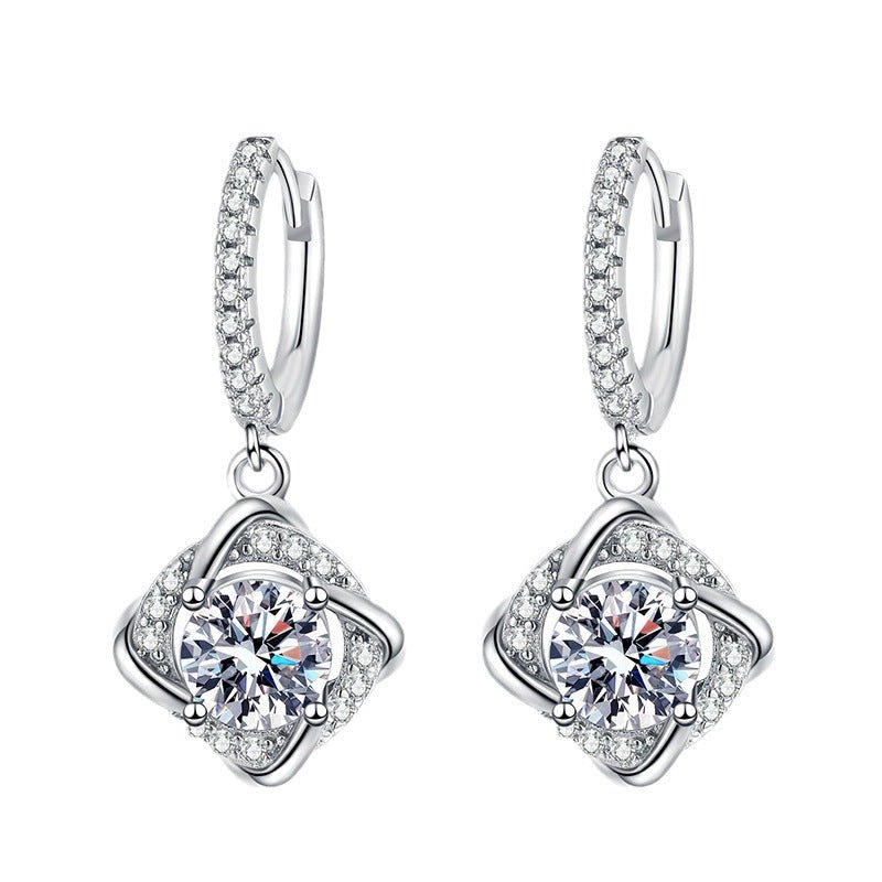 Pangama Jewelry Pangama Eternal Knot Moissanite Drop Earrings