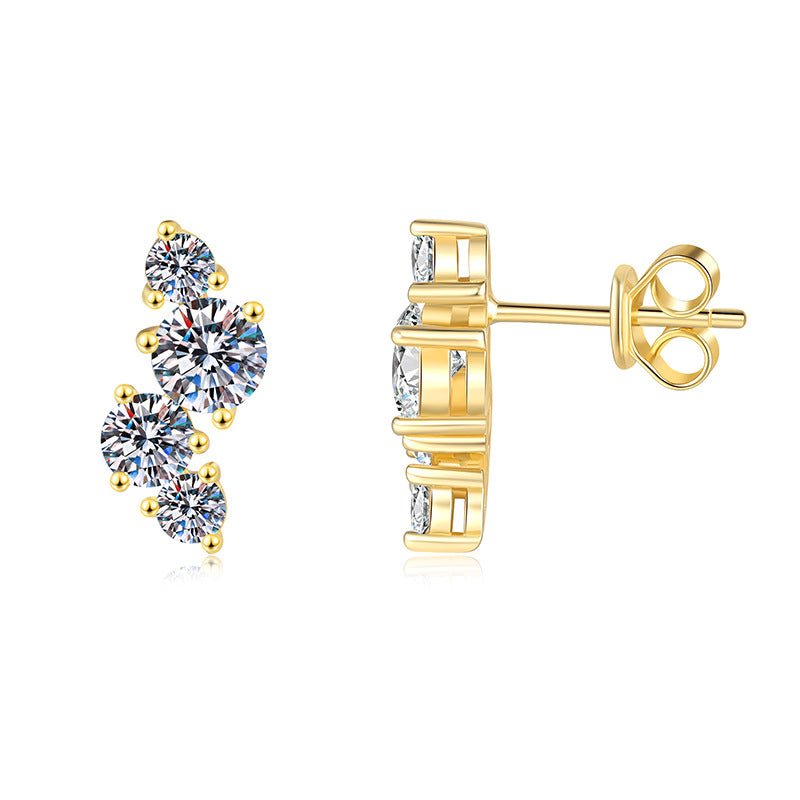 Pangama Jewelry Pangama Golden Grace Moissanite Climber Earrings