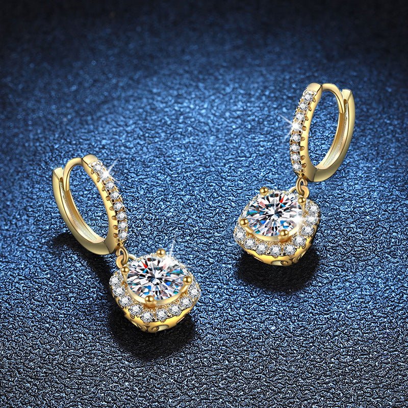Pangama Jewelry Pangama Golden Halo Moissanite Drop Earrings